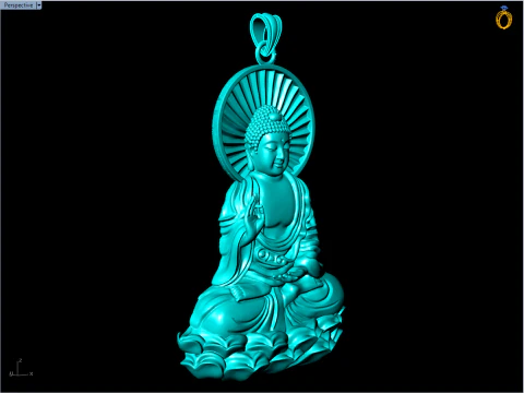 Amitabha Buddha Pendant - Adida Buddha Necklace - Buddhist Jewelry - N440 3D Print Model