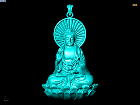 Amitabha Buddha Pendant - Adida Buddha Necklace - Buddhist Jewelry - N440 3D Druckmodell