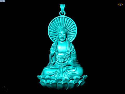 Amitabha Buddha Pendant - Adida Buddha Necklace - Buddhist Jewelry - N440 3D Print Model