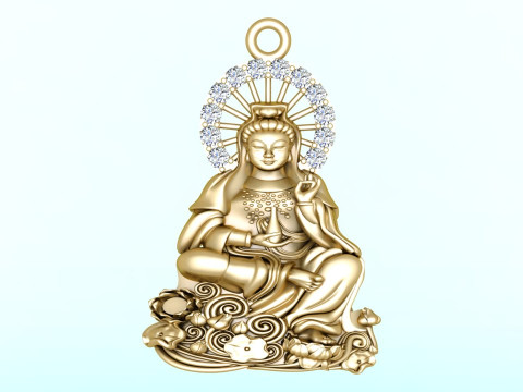 GuanYin pendant - Buddha pendant - N911910 3D Print Model