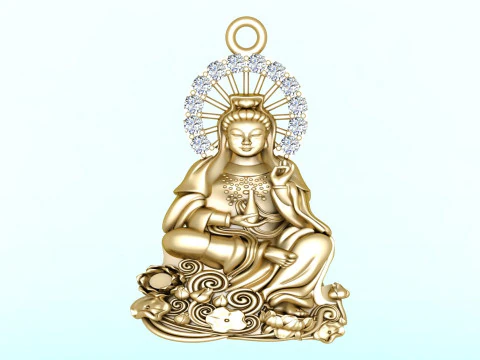 Pingente GuanYin - Pingente de Buda - N911910 Modelo de Impressão 3D