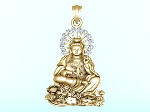 GuanYin pendant - Buddha pendant - N911910 3Dプリントモデル