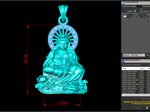 GuanYin pendant - Buddha pendant - N911910 3Dプリントモデル