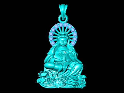 GuanYin pendant - Buddha pendant - N911910 3Dプリントモデル