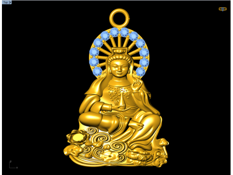 GuanYin pendant - Buddha pendant - N911910 3Dプリントモデル