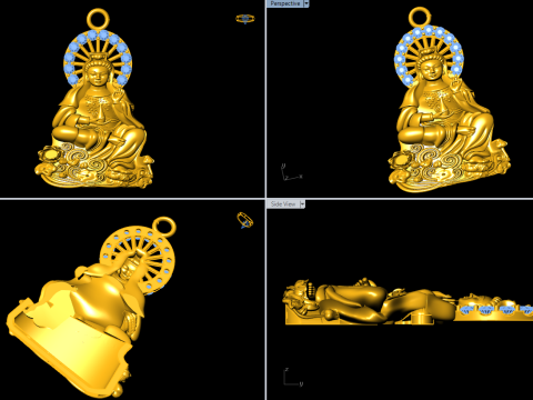GuanYin pendant - Buddha pendant - N911910 3Dプリントモデル