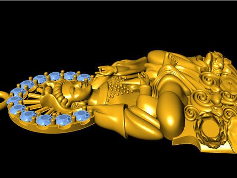 GuanYin pendant - Buddha pendant - N911910 3Dプリントモデル