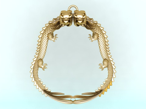 Twin dragon pendant - Dragon pendant - N911116 3D प्रिंट मॉडल