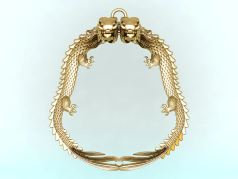 Підвіска з драконом-близнюком - Dragon pendant - N911116 3D Принт Модель