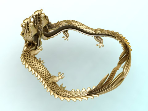 Twin dragon pendant - Dragon pendant - N911116 3D Принт Модель
