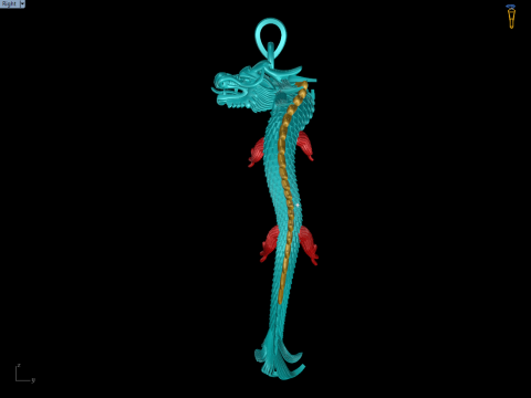 Twin dragon pendant - Dragon pendant - N911116 3D Принт Модель