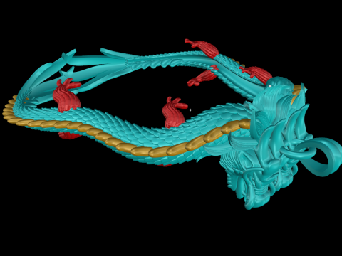 Twin dragon pendant - Dragon pendant - N911116 3D Принт Модель