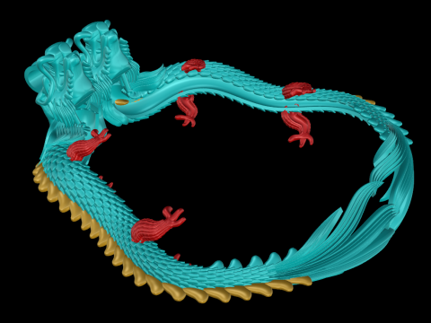 Twin dragon pendant - Dragon pendant - N911116 3D Принт Модель
