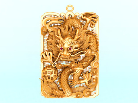 Dragon pendant - Mens pendant - N132 3D Print Model