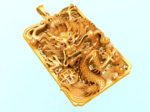 Dragon pendant - Mens pendant - N132 3D Druckmodell
