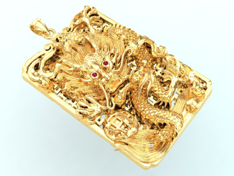 Dragon pendant - Mens pendant - N132 3D Druckmodell