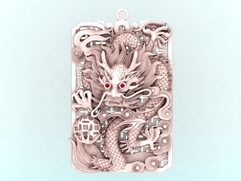 Dragon pendant - Mens pendant - N132 3D Druckmodell
