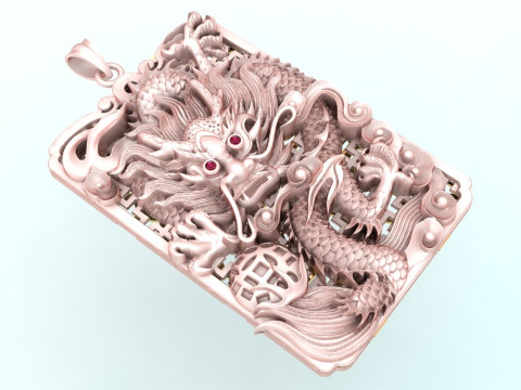 Dragon pendant - Mens pendant - N132 3D Druckmodell