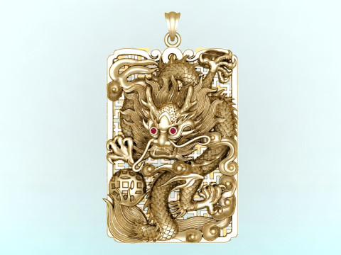 Dragon pendant - Mens pendant - N132 3D Druckmodell