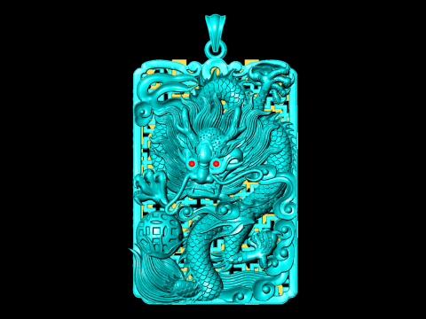 Dragon pendant - Mens pendant - N132 3D Druckmodell