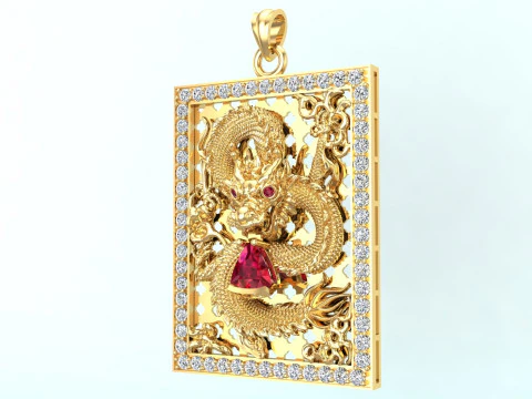 Dragon pendant - Mens pendant - N39 3D Print Model
