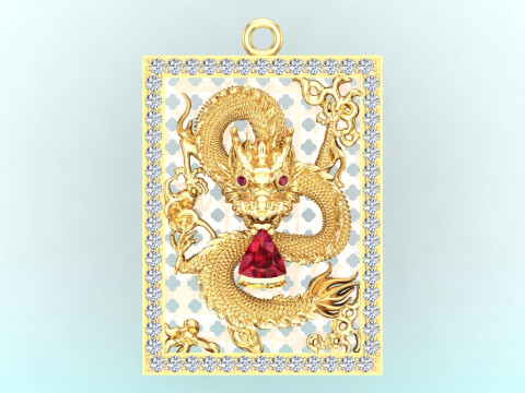 Dragon pendant - Mens pendant - N39 3D Print Model