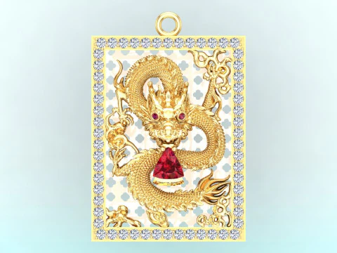 Dragon pendant - Mens pendant - N39 3D Print Model