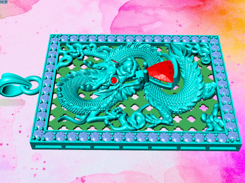 Dragon pendant - Mens pendant - N39 3D Print Model