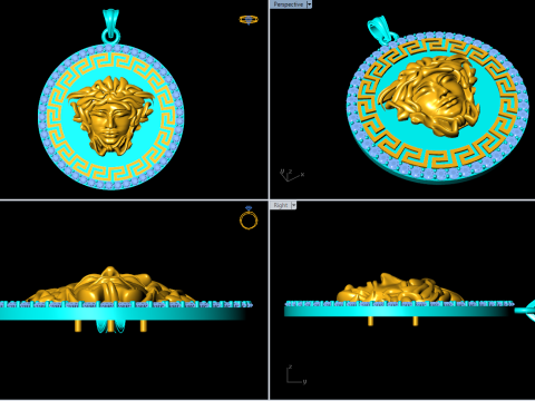 Versace pendant - Mens pendant - N37 Modelo de impresión 3D