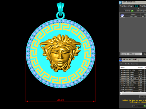 Versace pendant - Mens pendant - N37 Modelo de impresión 3D