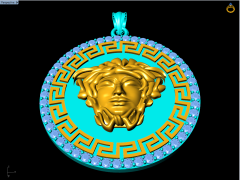 Versace pendant - Mens pendant - N37 Modelo de impresión 3D