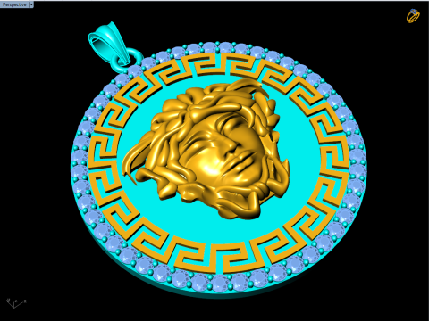 Versace pendant - Mens pendant - N37 Modelo de impresión 3D