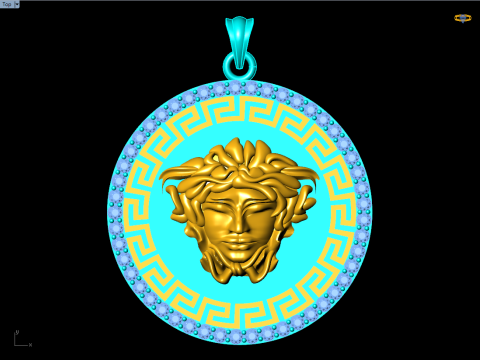 Versace pendant - Mens pendant - N37 Modelo de impresión 3D