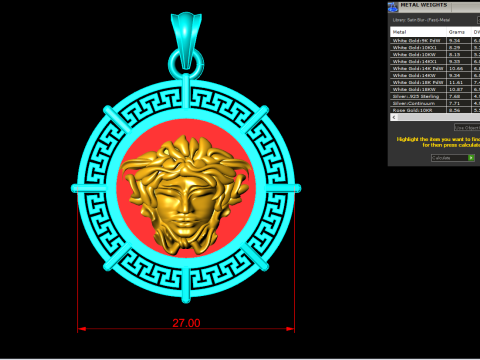 Versace pendant - Medusapendant - N911238 3D 打印模型