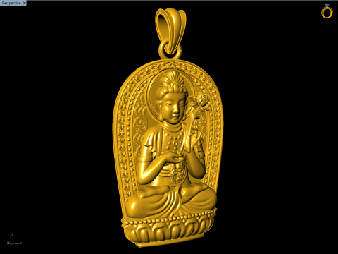 Mahasthamaprapta Bodhisattva Pendant - Buddhist Protection Jewelry - N911257 3D Baskı Modeli