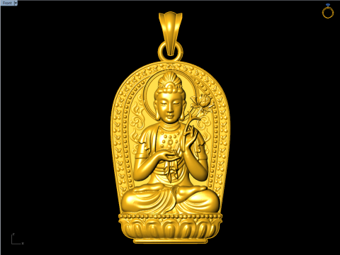 Mahasthamaprapta Bodhisattva Pendant - Buddhist Protection Jewelry - N911257 3D Baskı Modeli