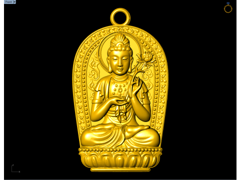Mahasthamaprapta Bodhisattva Pendant - Buddhist Protection Jewelry - N911257 3D Baskı Modeli