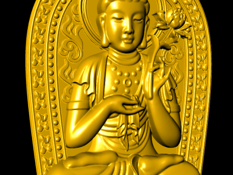 Mahasthamaprapta Bodhisattva Pendant - Buddhist Protection Jewelry - N911257 3D Baskı Modeli