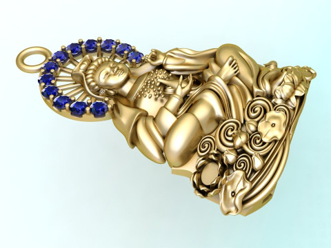 Guanyin pendant - Buddha pendant - N911347 3D 打印模型