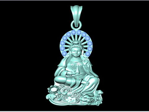 Guanyin pendant - Buddha pendant - N911347 3D 打印模型