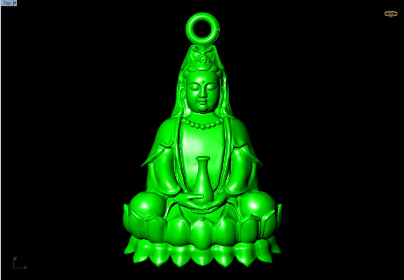 GuanYin pendant - Buddha pendant - N912952 3D प्रिंट मॉडल .c4d .max .obj .3ds .fbx .stl .blend