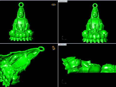 Pingente GuanYin - Pingente de Buda - N912952 Modelo de Impressão 3D
