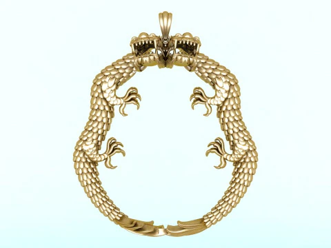 Підвіска з драконом-близнюком - Dragon pendant - N912052 3D Принт Модель