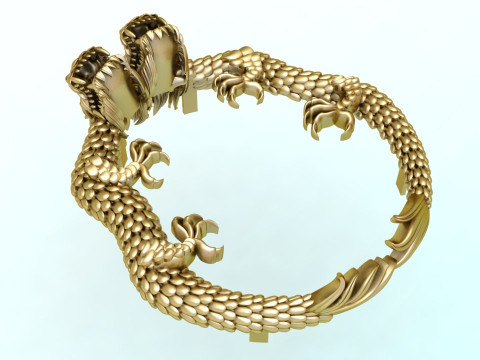 Twin dragon pendant - Dragon pendant - N912052 Modello di stampa 3D