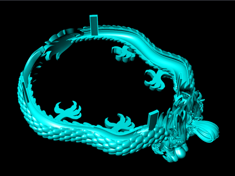 Twin dragon pendant - Dragon pendant - N912052 Modello di stampa 3D