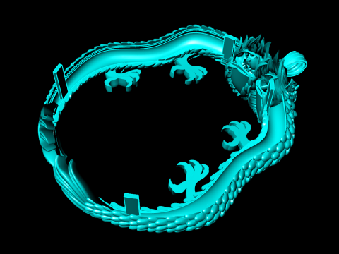 Twin dragon pendant - Dragon pendant - N912052 Modello di stampa 3D