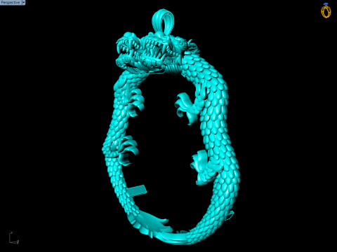Twin dragon pendant - Dragon pendant - N912052 Modello di stampa 3D