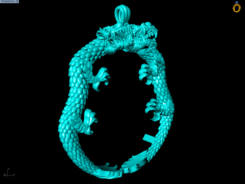 Twin dragon pendant - Dragon pendant - N912052 Modello di stampa 3D