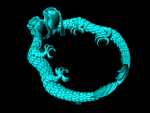 Twin dragon pendant - Dragon pendant - N912052 Modello di stampa 3D