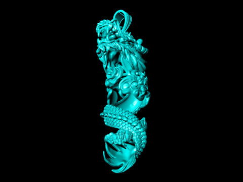 Dragon Wrapped Tiger Fang Pendant - N912420 3D 프린트 모델